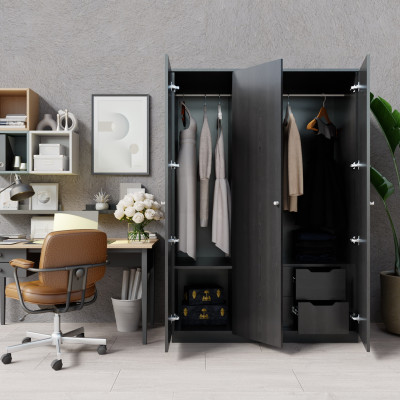 [Happy Home Furniture] OLA, Tủ quần áo 3 cánh mở, 120cm x 54cm x176cm ( DxRxC), TCM_082