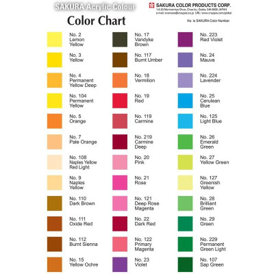 Màu Vẽ Acrylic Sakura 20ml #136 - Primary Cyan