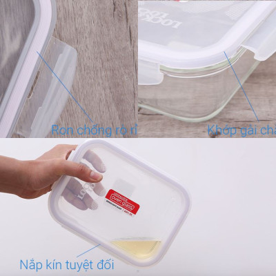 Hộp Bảo Quản Thủy Tinh Hình Chữ Nhật Lock&Lock-LLG445 200x152x74mm 1.0L