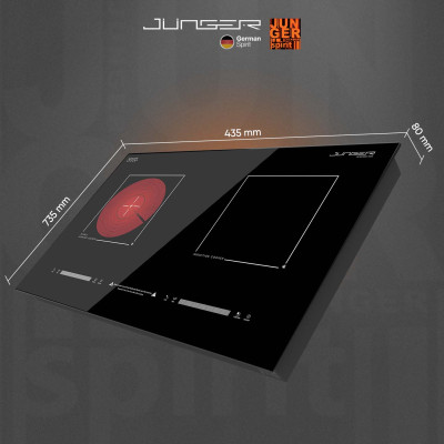 Bếp đôi điện từ hồng ngoại JUNGER MTD-18 3400W Không kén nồi Hàng Chính Hãng Bảo Hành 36 Tháng