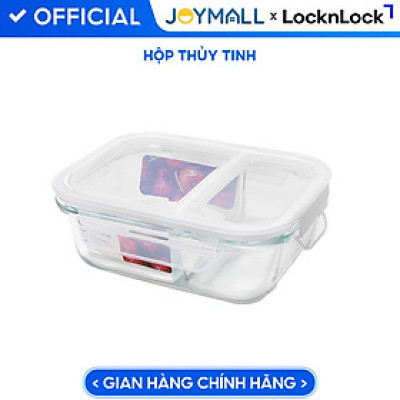 Hộp thủy tinh LocknLock BLANC bảo quản thực phẩm 2 ngăn 640ml LLG1201 - Hàng chính hãng, chịu nhiệt cao, có ngăn - JoyMall