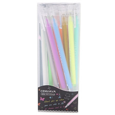 Hộp 12 Màu Viết Nhũ High Light Mini Cenvava 1021 - Ngòi 0.5