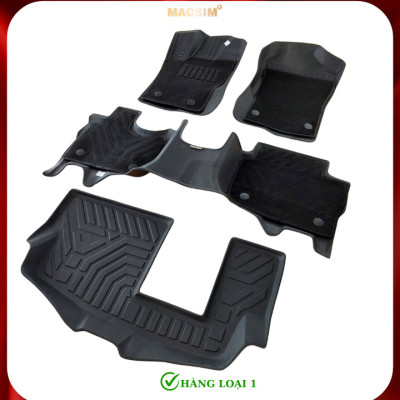 Thảm lót sàn xe ô tô Ford Everest 2022+ (sd) Nhãn hiệu Macsim chất liệu nhựa TPE cao cấp màu đen