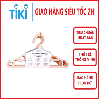 Set 10 chiếc móc áo mỏng trẻ em Hara 185 hàng cao cấp - giao màu ngẫu nhiên