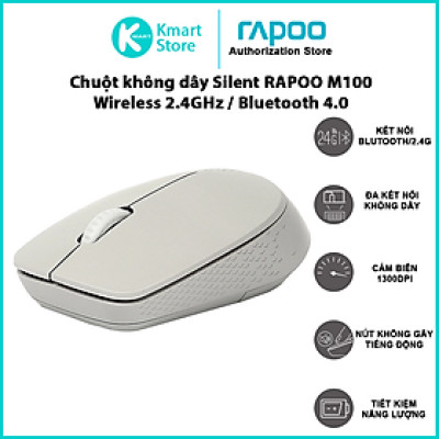 Chuột Không Dây Silent Wireless Và Bluetooth RAPOO M100 - Hàng Chính Hãng