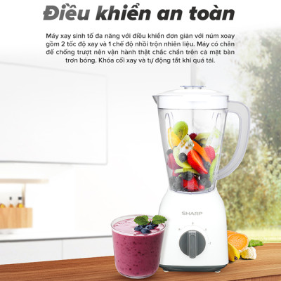 Máy Xay Sinh Tố Sharp EM-S154PV-WH - Hàng Chính Hãng