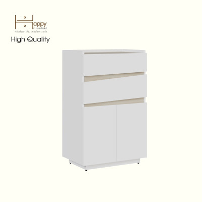 [Happy Home Furniture] VIGGO, Tủ đựng đồ 2 ngăn kéo - 2 cửa mở, 52cm x 32cm x 82cm ( DxRxC), THK_163