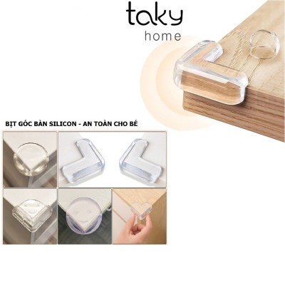 Set 4 Miếng Silicon Bịt Góc Bàn, Bảo Vệ An Toàn Cho Bé, Góc Bàn Silicon, Tiện Dụng Trong Gia Đình, Dễ Dàng Sử Dụng. TakyHome 5500