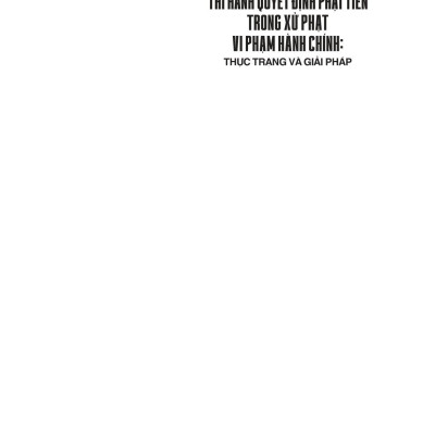 Các Biện Pháp Cưỡng Chế Thi Hành Quyết Định Phạt Tiền Trong Xử Phạt Vi Phạm Hành Chính: Thực Trạng Và Giải Pháp