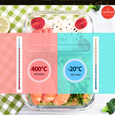 Bộ 6 hộp thủy tinh hình tròn và chữ nhật 370 ml+ 400 ml-CCR4L36