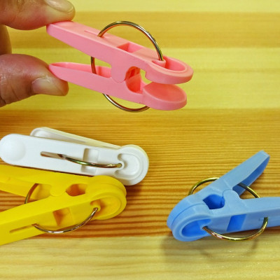 Set 16 Kẹp Phơi Quần Áo Nhiều Màu Sắc Có Gờ Chống Trượt Thông Minh