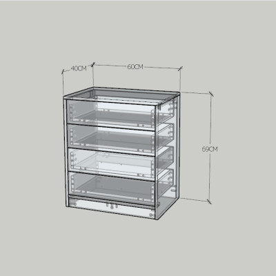 HAPPY FURNITURE , HEINEE - Tủ lưu trữ 4 ngăn kéo, THK_232 , 60cm x 40cm x 69cm DxRxC, sản phẩm phổ thông