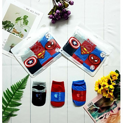 Combo 3 đôi tất cho bé tất siêu nhân chống trượt 2459