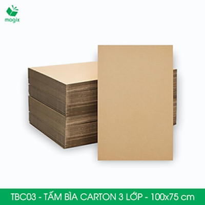 TBC03 - 100x75 cm - 5 tấm bìa carton 3 lớp nguyên tấm cứng cáp, bìa gói hàng, bìa mô hình