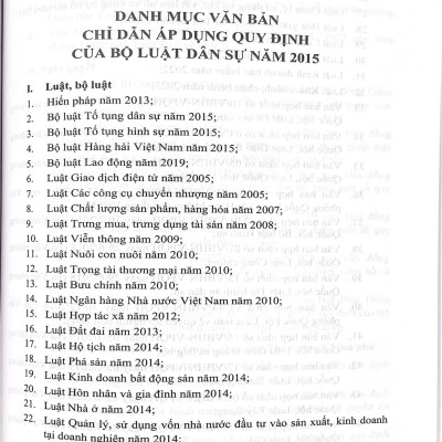 Chỉ dẫn tra cứu áp dụng Bộ luật Dân sự năm 2015 (Tái bản lần thứ nhất có sửa đổi bổ sung)