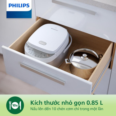 Nồi Cơm Điện Tử Mini Philips HD3170/66, 0.85Lit - 600w, Hàng Chính Hãng