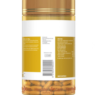 Sữa Ong chúa Healthy Care Royal Jelly Úc Hỗ trợ đẹp da, làm chậm quá trình lão hóa, giảm nám, tàn nhanh, tăng sức khỏe tổng thể - OZ Slim Store