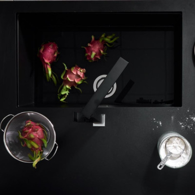 Chậu Rửa Chén Đá Malloca ZEN K-13040 (Đen) - Ngang 75.6cm - Lắp Nổi/Lắp Âm - Hàng Chính Hãng