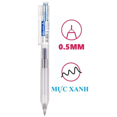 Bút Gel Bấm 0.5 mm - Deli WA575-XD - Mực Xanh