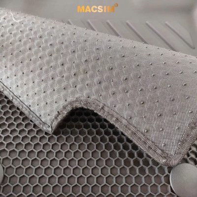 Thảm 2 lớp (sd3) dạng lưới lục giác cho Hyundai Venue 2023+ bề mặt cao su siêu sạch nhãn hiệu Macsim