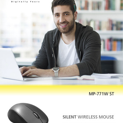 Chuột không dây MicroPack SPEEDY SILENT MP-771W Công Nghệ Giảm Tiếng Ốn Kiểu Dáng Đẹp Tiện Dụng Giảm Mỏi Tay Hàng Chính Hãng