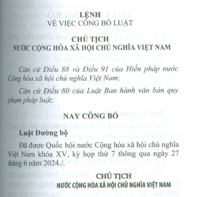 Luật Đường Bộ Năm 2024