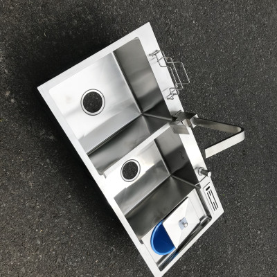 Combo Chậu Rửa  Chén Đúc Inox  304 Kích Thước 1000x480 ,Vòi Rửa Chén,Rổ Đa Năng, Bình Xà Phòng