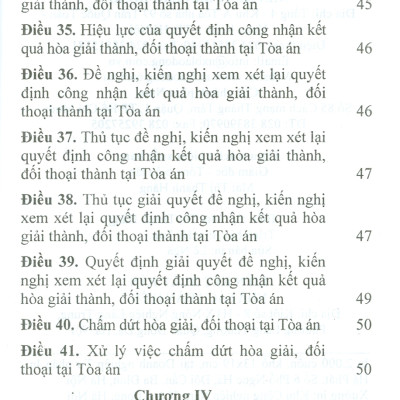 Luật Hòa Giải, Đối Thoại Tại Tòa Án