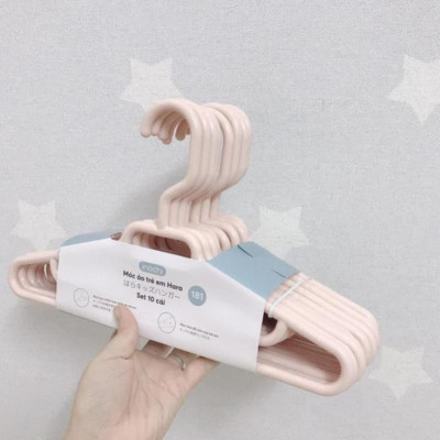 Set 10 chiếc móc áo trẻ em Hara 181 hàng cao cấp - giao màu ngẫu nhiên