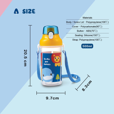 BÌNH UỐNG NƯỚC CHO BÉ KUKU AND ANIMALS KU5602A - 500ML