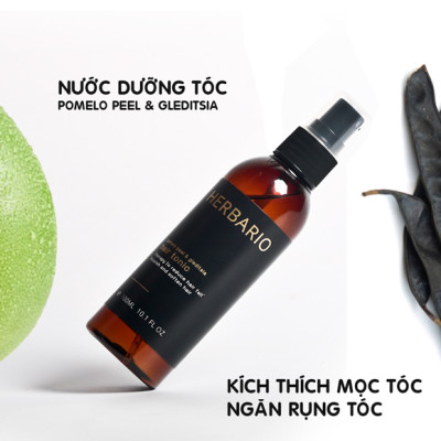 Nước dưỡng tóc vỏ bưởi và bồ kết Herbario 100ml kích thích mọc tóc, ngăn rụng tóc thuần chay
