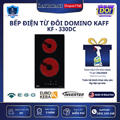 Bếp Domino hồng ngoại đôi nhập khẩu Malaysia KAFF KF-330DC - Hàng chính hãng
