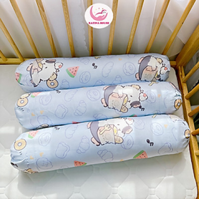 Gối ôm gòn lông vũ 70cm Katina House, cho bé 1-5t vải tencel mịn mát, êm ái