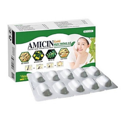 ￼Amicin Mụn Trứng Cá - Hộp 30 Viên - người bị dị ứng , mụn nhọt , trứng cá