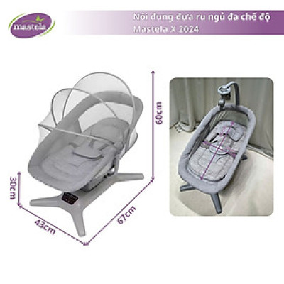 [NEW] Nôi đung đưa ru ngủ đa chế độ Mastela X 2024 - điều khiển cảm ứng 1 chạm - 8303/8305