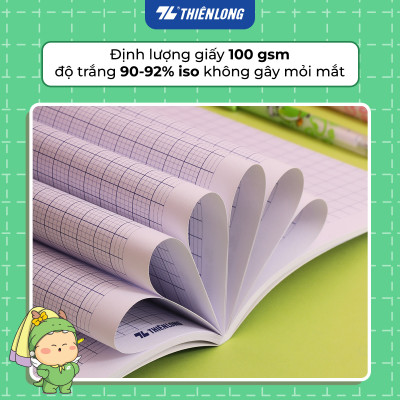 [TẶNG 01 CUỐN] Combo 5 Tập học sinh 96 trang 4 ô ly vuông 2mm 100gsm NB-124 Thiên Long - Mẫu ngẫu nhiên
