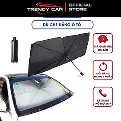 Dù che nắng ô tô 4 5 7 chỗ, ô chắn nắng kính lái ô tô vải dù cán kim loại cacbon chống tia uv