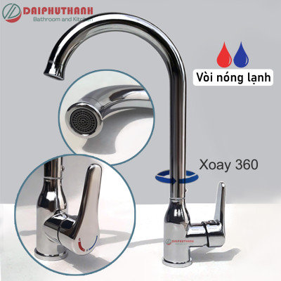 Bộ Chậu Rửa Chén Bát 2 Hộc Có Chân Cao 81cm KAZTA Kèm Vòi Inox Nóng Lạnh - Gồm kệ chân, chậu 82x45cm, 100x50cm, vòi, bộ xả