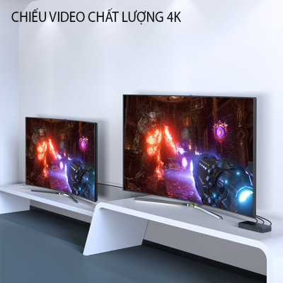 SOAIY Bộ Chia HDMI 1 Ra 2 Cổng UNITEK V130A Hỗ Trợ 4K Cao Cấp - Hàng Nhập Khẩu