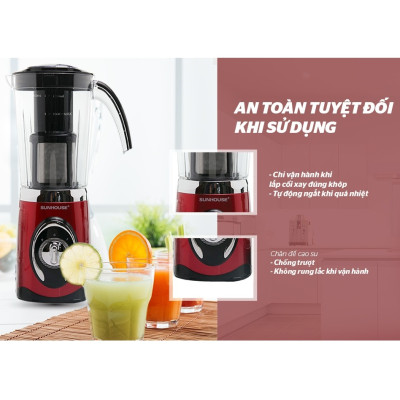 Máy Xay Sinh Tố 3 Cối Sunhouse SHD5322 (1.25L) - Đỏ - Hàng chính hãng
