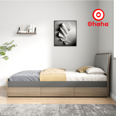 [Miễn phí vận chuyển & lắp đặt] Giường ngủ thông minh cao cấp bọc nệm đầu giường gỗ công nghiệp Ohaha - GN005
