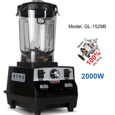 Sinh Tố Công Nghiệp Gali GL-1529B Dung tích 2 Lít, Motor 100% dây đồng đảm bảo độ bền bỉ, bảng điều khiển dạng cảm ứng, lưỡi dao bằng thép không gỉ. Hàng chính hãng bảo hành 24 tháng