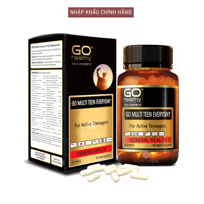 Viên uống cho tuổi teen nhập khẩu chính hãng New Zealand GO MULTI TEEN EVERYDAY (30 viên) bổ sung 32 vitamin, khoáng chất và một số dưỡng chất hỗ trợ duy trì và tăng cường sức khỏe cho trẻ ở tuổi tăng trưởng, tuổi dậy thì
