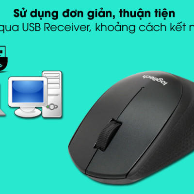 Chuột Không Dây LOGITECH M331 Silent | Màu Đen | Hàng Chính Hãng