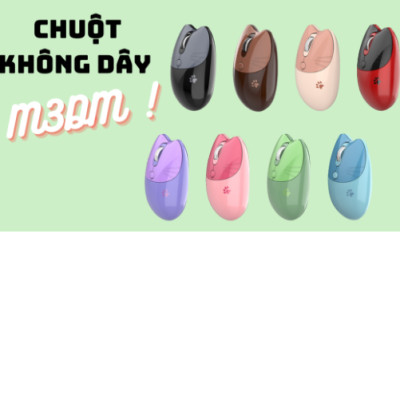 Chuột không dây Bluetooth MOFII M3DM (Đen/Xanh dương/ màu Coffee/xanh lá/ Trà sữa/Hồng/Tím/Đỏ) - Hàng Chính Hãng