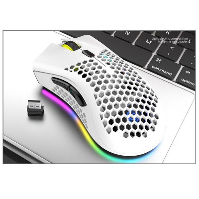 Chuột Không Dây Pin sạc T66 Gaming led RGB Cổng sạc TypeC chống mỏi cổ tay cho máy tính laptop hàng nhập khẩu
