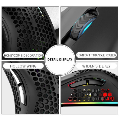 Chuột Không Dây Pin sạc T66 Gaming led RGB Cổng sạc TypeC chống mỏi cổ tay cho máy tính laptop hàng nhập khẩu