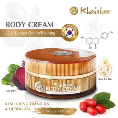 KEM DƯỠNG TRẮNG DA TOÀN THÂN KHAISHEE - chiết xuất Kỷ Tử Đỏ (Goji Berry)150g giúp Cải Thiện Làn Da Xỉn Màu