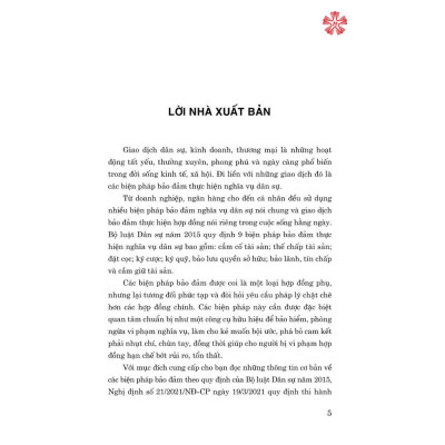 9 Biện Pháp Bảo Đảm Nghĩa Vụ Hợp Đồng (Quy Định, Thực Tế Và Thiết Kế Giao Dịch Theo Bộ Luật Dân Sự Hiện Hành) - (Tái bản lần thứ 3, có sửa chữa, bổ sung) 