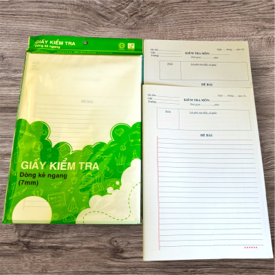 Tuanviet Books Giấy kiểm tra Kẻ ngang dành cho học sinh (Cấp 1,2,3)